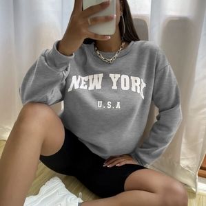 SHEIN™ New York crew neck xs heather grey